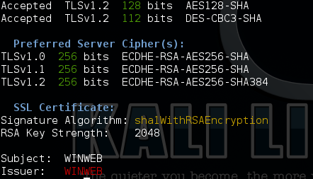 SSLscan show cipher suites after SSLscan show cipher suites after