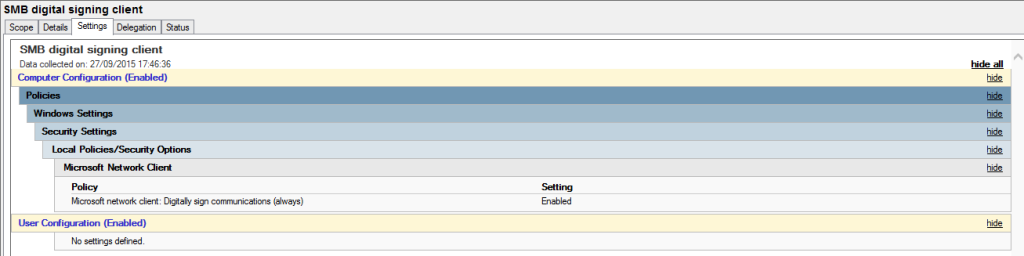 SMB Signing GPO Setting SMB Signing GPO Setting