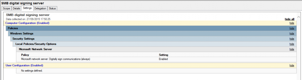 SMB Signing GPO Setting SMB Signing GPO Setting