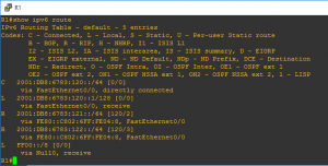 IPV6 rip routing table