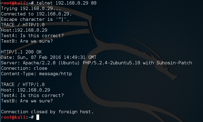 HTTP Trace enabled on Apache HTTP Trace enabled on Apache