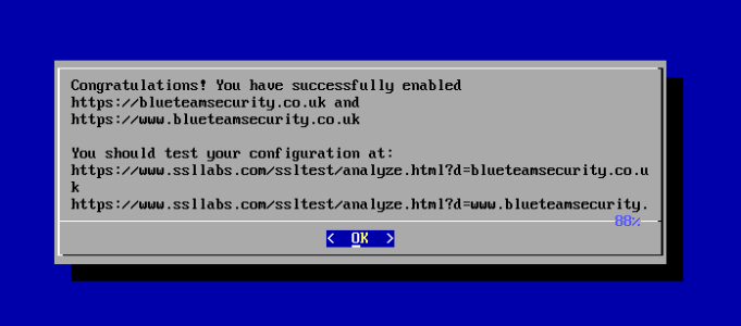 Lets Encrypt! Congratulations