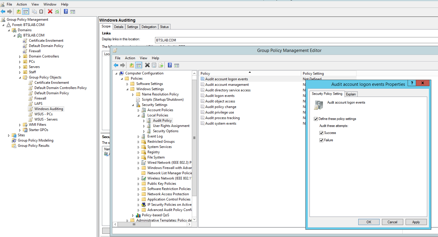 Windows Auditing GPO