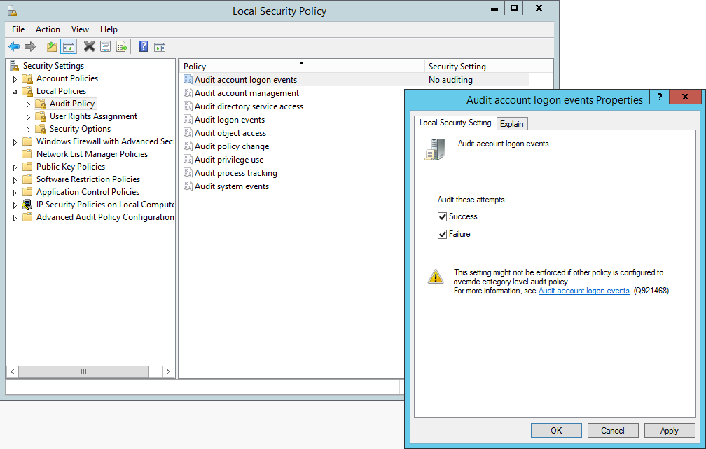 Windows Auditing - Turn it on and configure it.