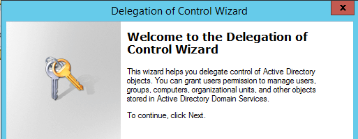 Delegation of Control Wizard