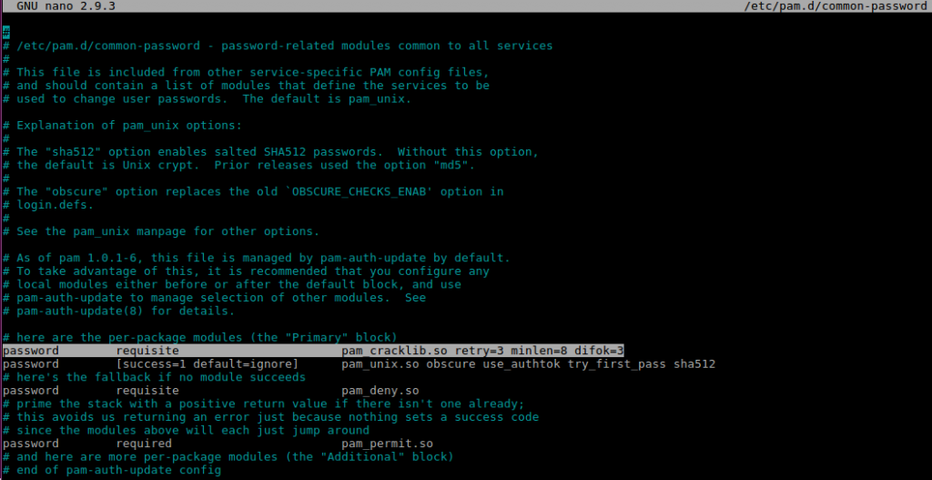 Unix password